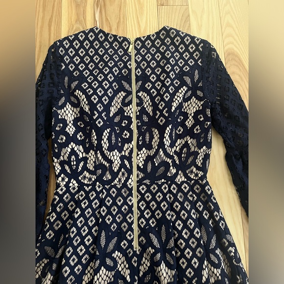 Eliza J Navy Lace Dress with Bell Sleeves - Picture 4 of 4